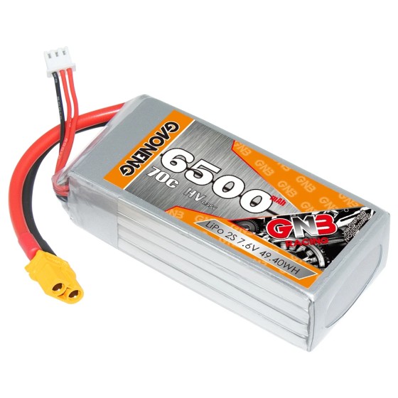 GNB GAONENG 6500MAH 7.6V 2S 70C Cabled XT60 HV LiHV Shorty Pack LiPo Battery Soft Pack Customize RC Car Drone